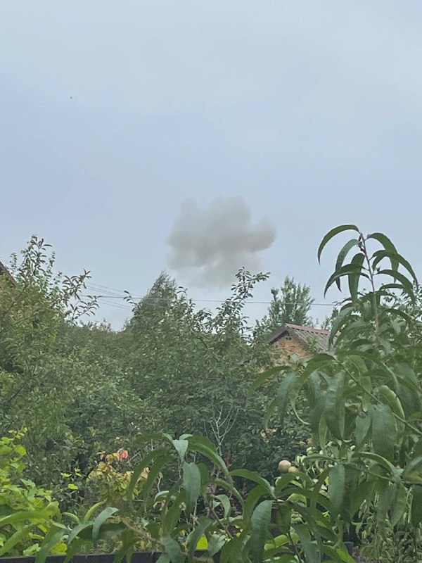 Smoke rising after explosion in Dnipro