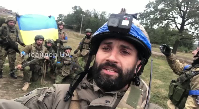 And it seems now confirmed that there is a general Russian withdrawal from Kharkiv Oblast - here Ukrainian soldiers pose in recently liberated Velyki Prokhody village, north of the city of Kharkiv