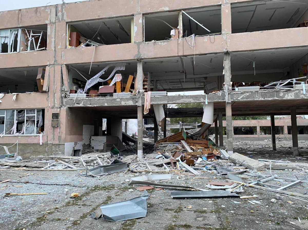 Russian army shelled a school in Lozova