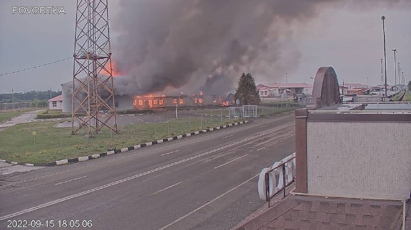 Customs terminal is on fire at Nekhoteyevka on the border with Kharkiv region