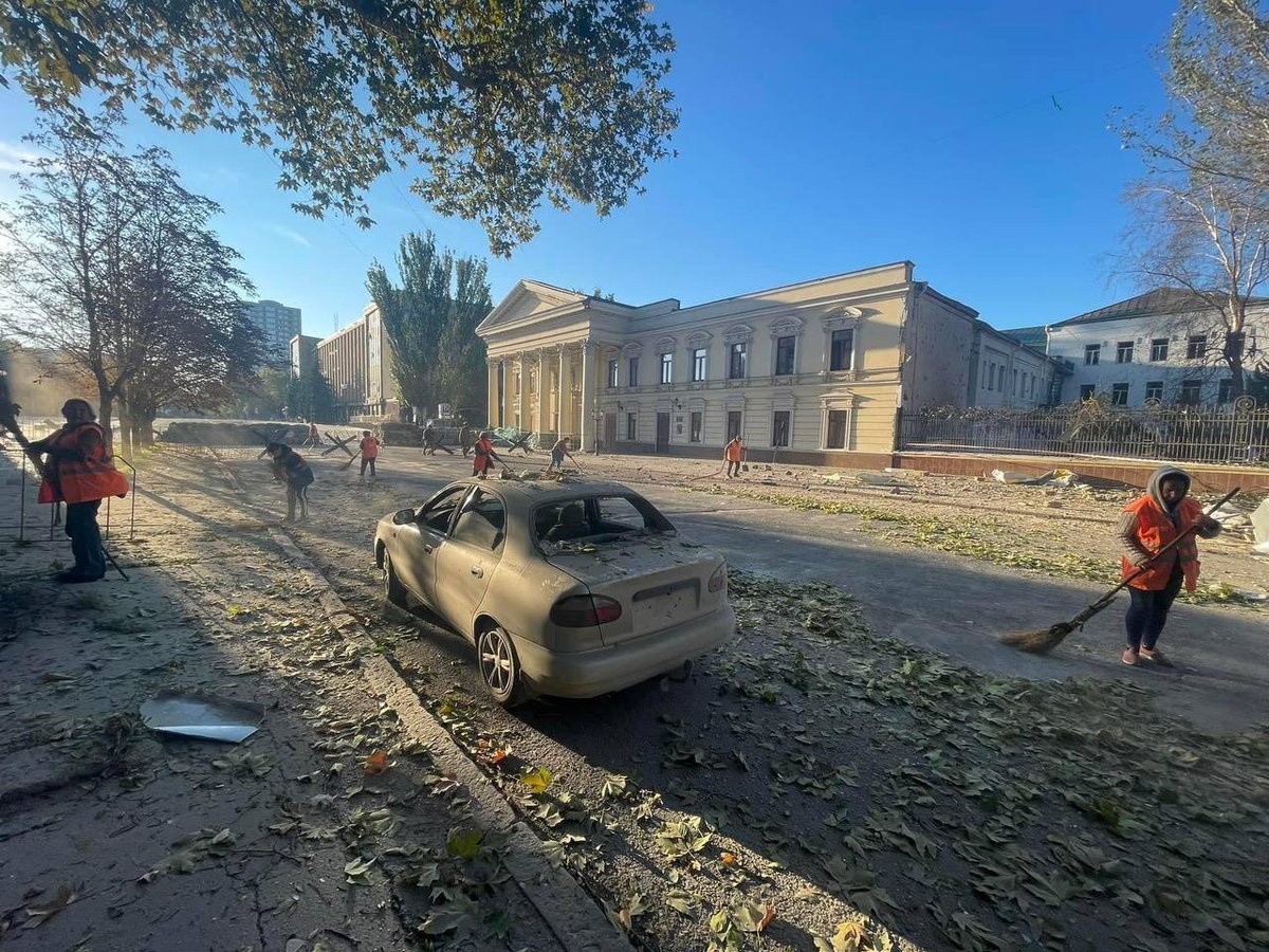 Mykolaiv Drama Theater after Russian shelling