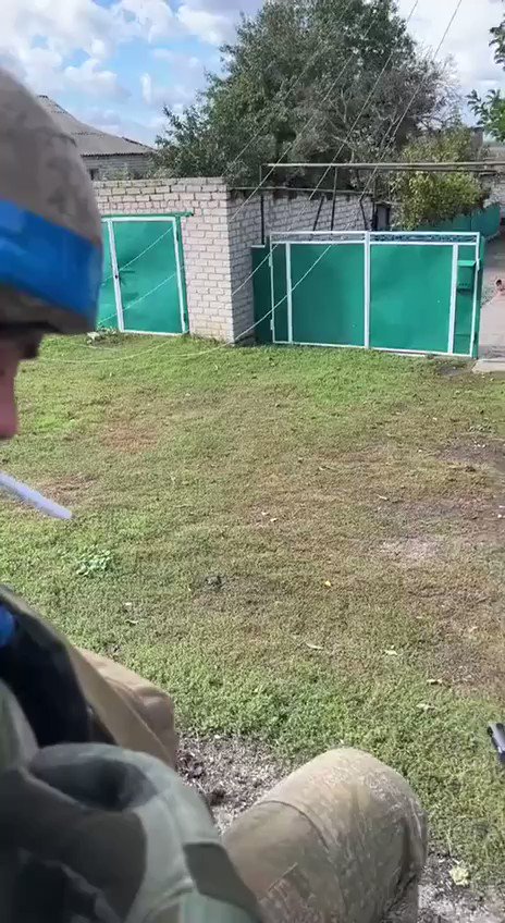 Ukrainian military in liberated Ridkodub village