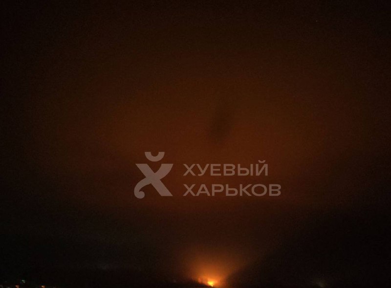 Big fire in Kharkiv after Russian missile strikes. Emergency services working on the site. Partial blackout in the city, 103 ambulance phone line is down