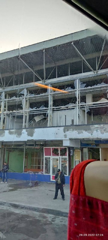 Damage to bus station in Dnipro city as result of Russian missile strikes