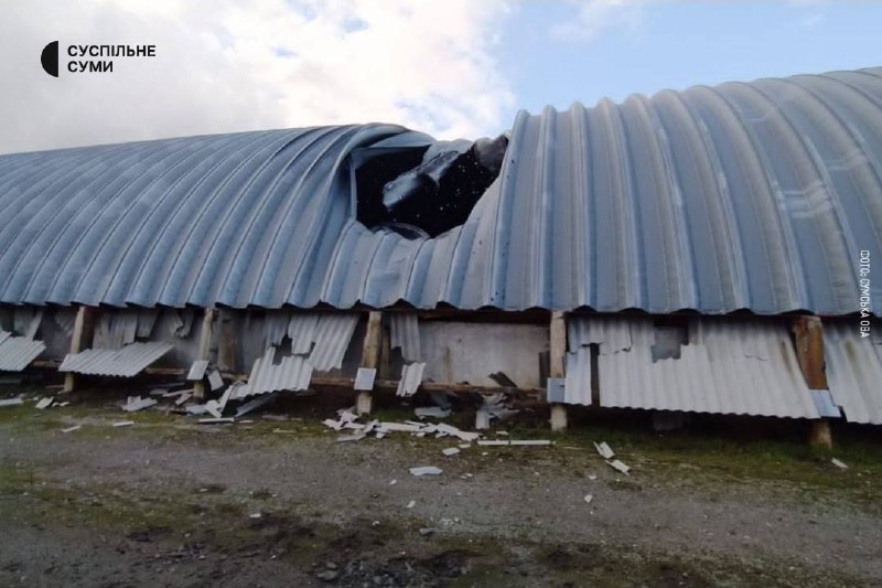 Damage to agricultural enterprise in Velyka Pysarivka of Sumy region as result of Russian shelling