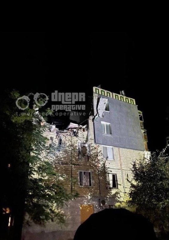 Destruction of residential apartments blocks in Nikopol as result of Russian shelling