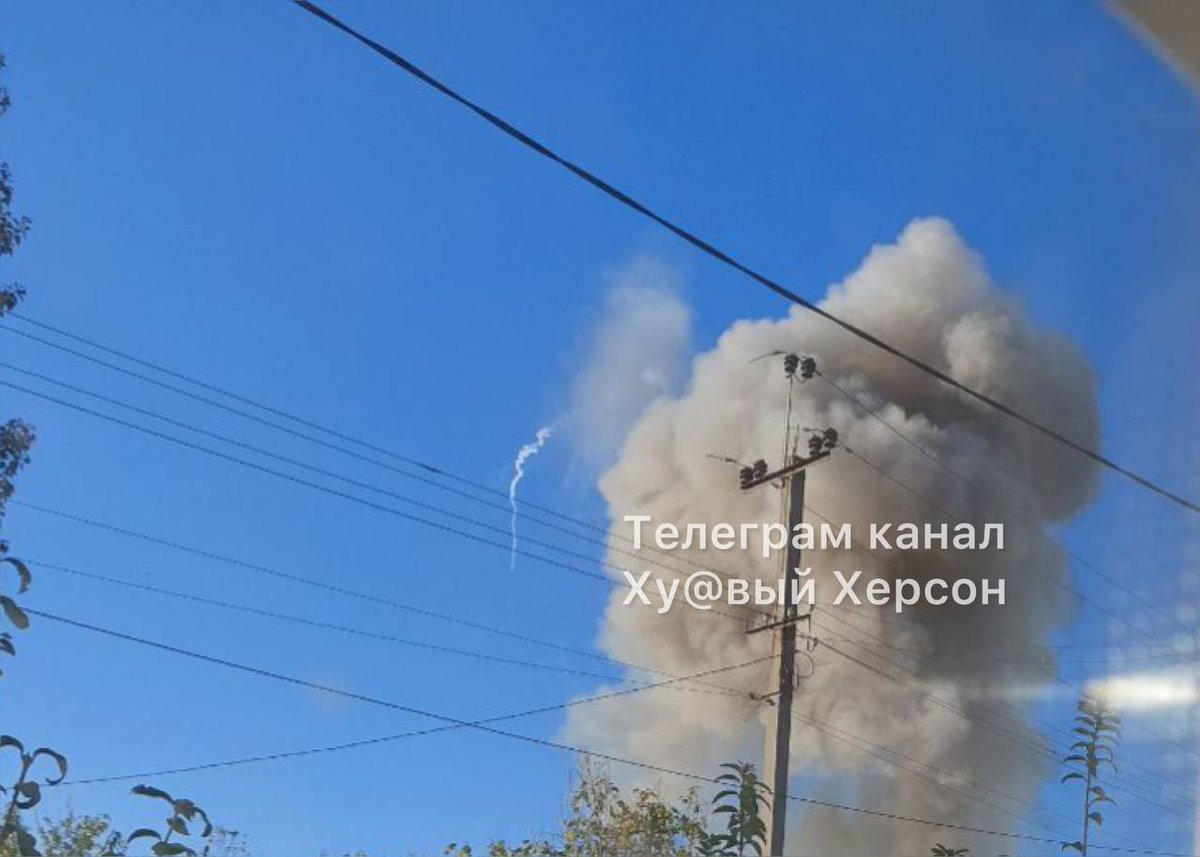Big explosion at Kozatske of Kherson region