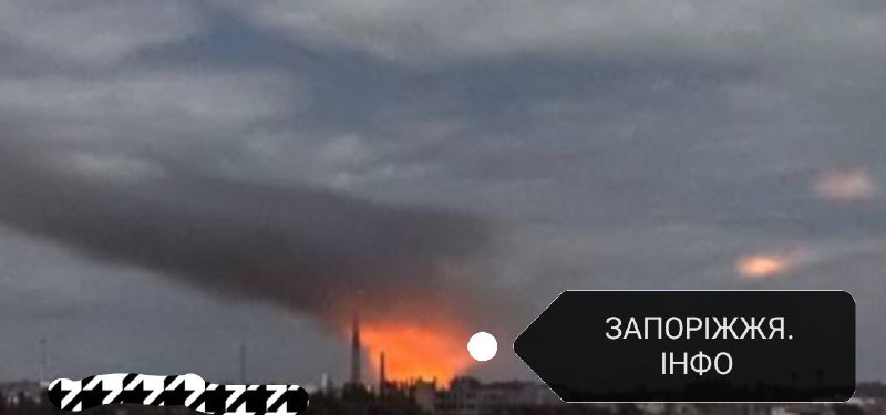 Fire after missile shelling in Zaporizhzhia
