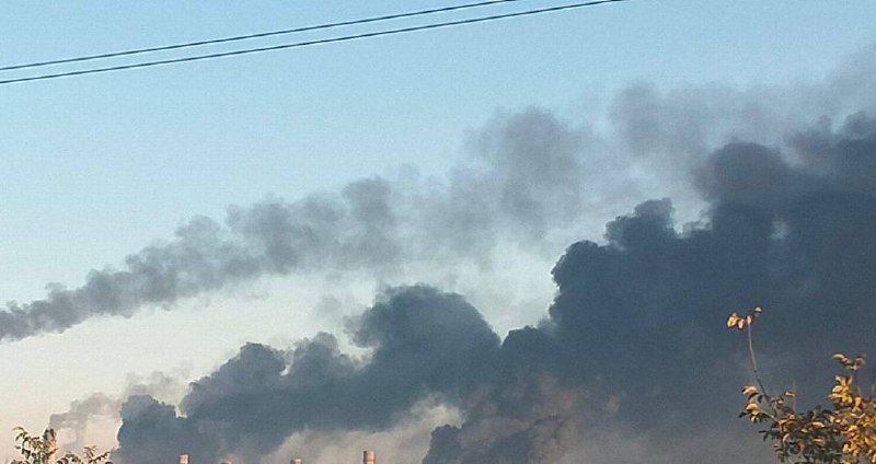Big fire in Dnipro city after Russian strike