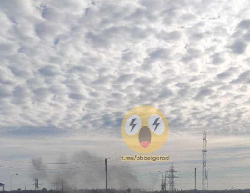 Smoke in Belgorod after series of explosions, partial and short blackout were reported in some districts