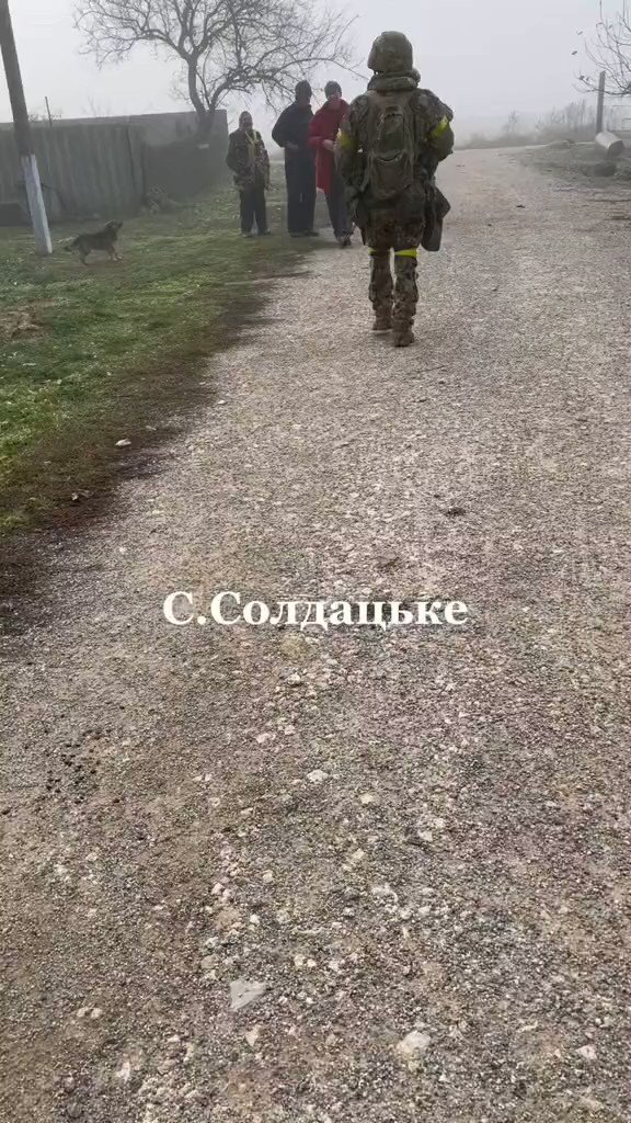 Ukrainian military in Soldatske, Kherson region