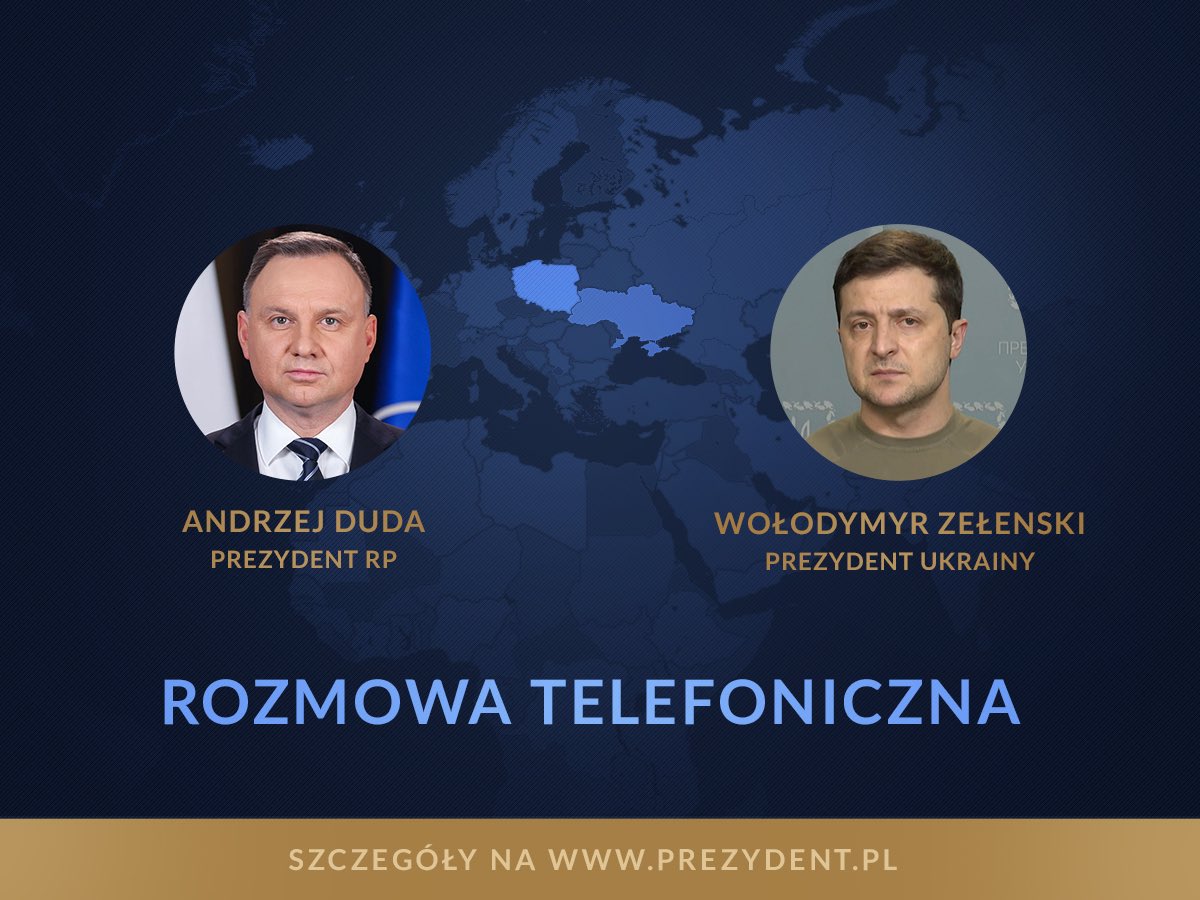 The conversation of Presidents @AndrzejDuda and @ZelenskyyUa is underway
