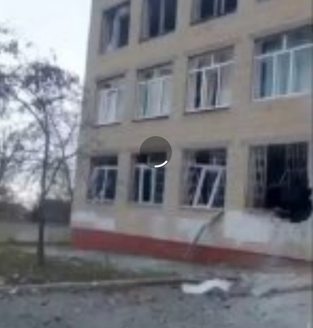 Russian shelling damaged a school in Kherson