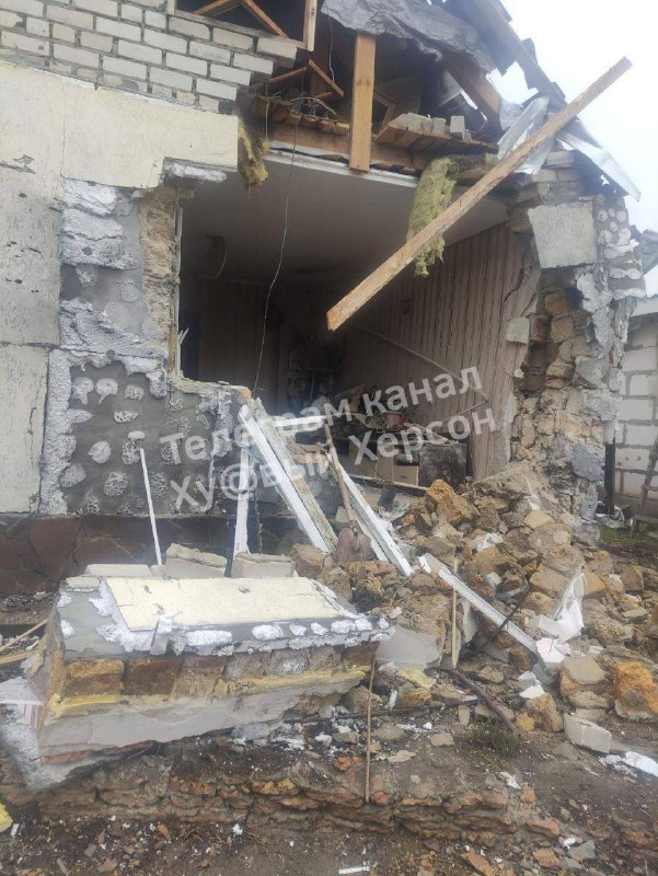 Damage in Chornobaivka as result of shelling