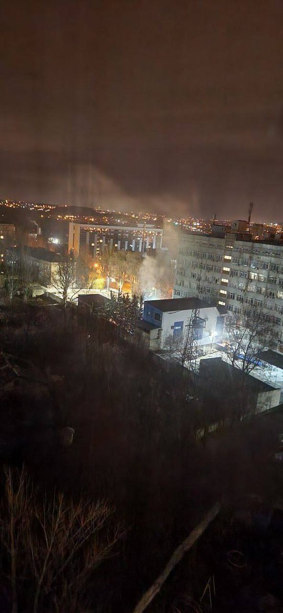 Shelling in central Donetsk