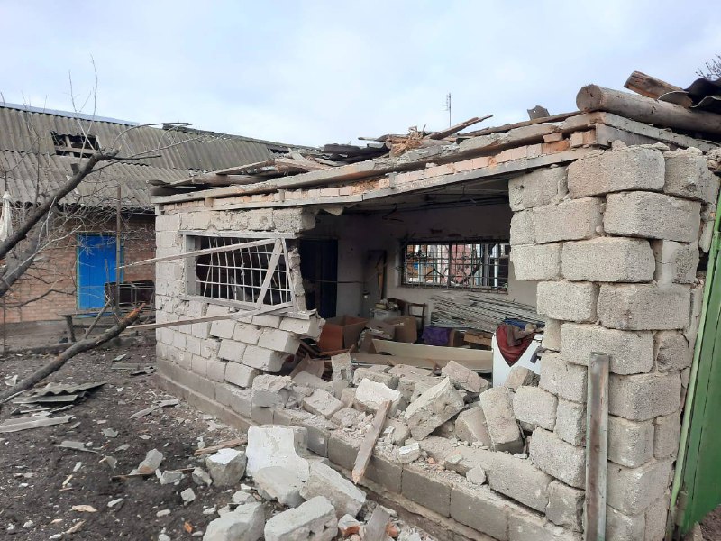 Destruction in Marhanets as result of Russian shelling overnight