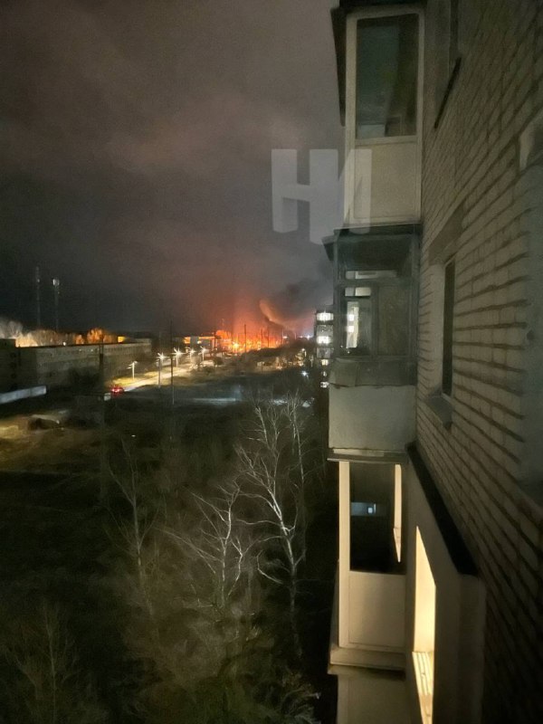 Big fire after explosions in Berdiansk