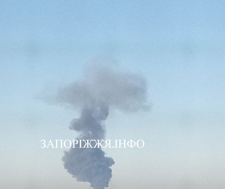 Smoke rising after missile strike in Zaporizhzhia region