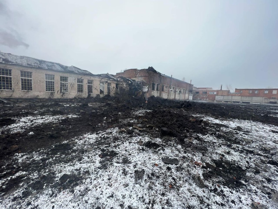 Russian army conducted missiles strike at enterprise in Sloviansk