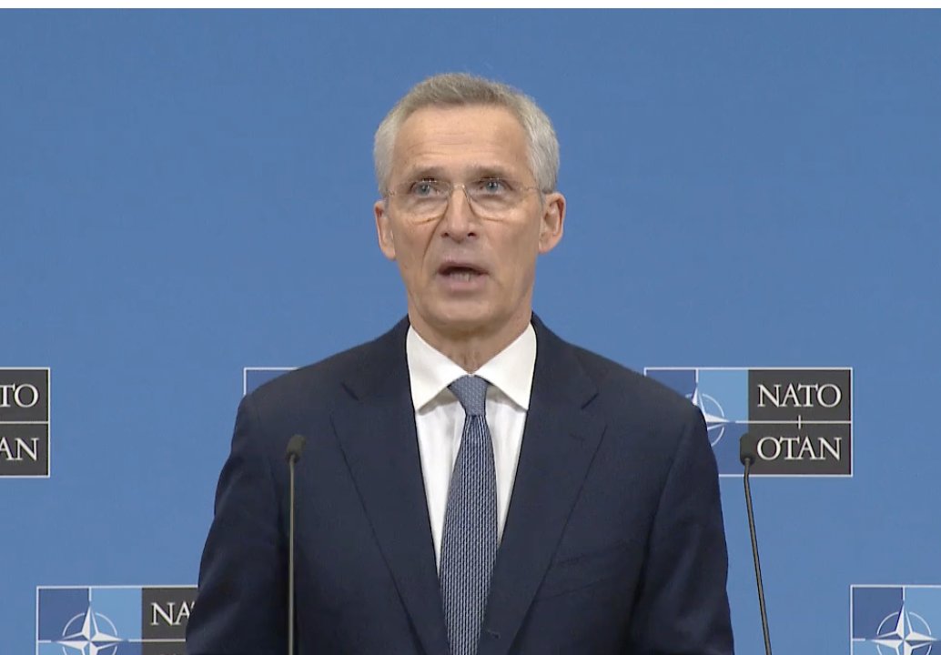 We are in a race of logistics, NATO chief Stoltenberg says of efforts to increase arms for Ukraine.   Tomorrow there will be a meeting of the US-led Ramstein group ahead of the ministerial to coordinate and boost deliveries to Kyiv