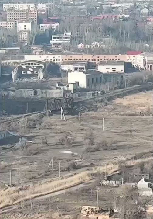 Demolition of the bridge over Bakhmutka river in Bakhmut