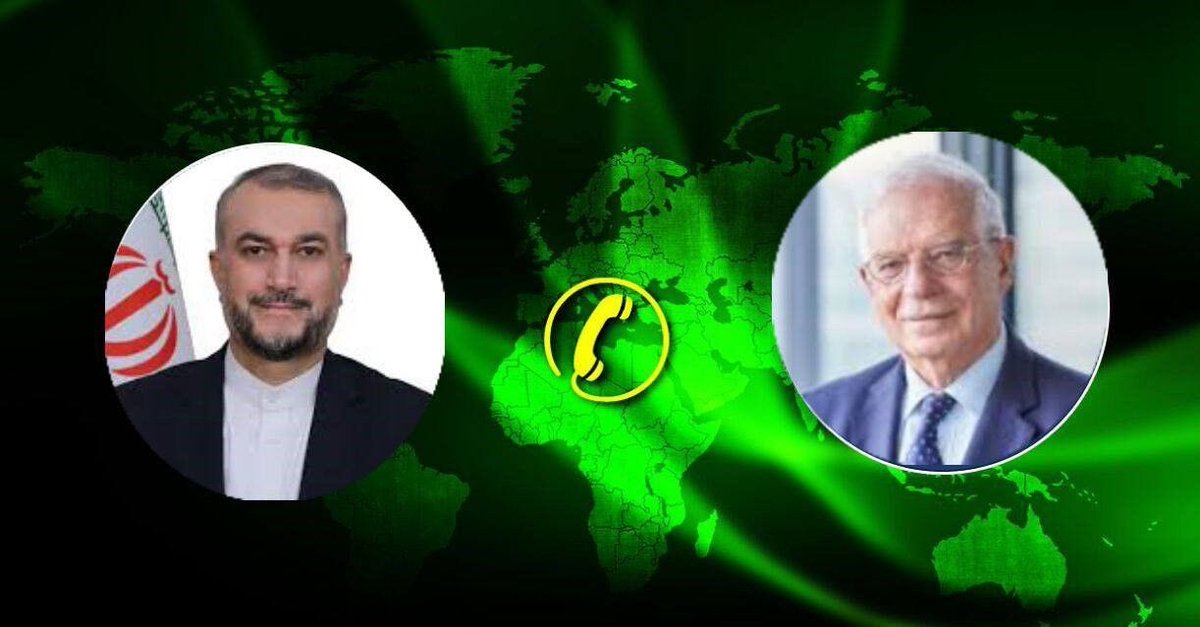 EU FP chief @JosepBorrellF and Iran FM @Amirabdolahian had a phone call, discussing JCPOA talks, Ukraine issue and Iran-IAEA cooperation. Iran FM said Iran and the @IAEAOrg relations are in the right direction. On Ukraine, he said Iran has always sided with peace and not war