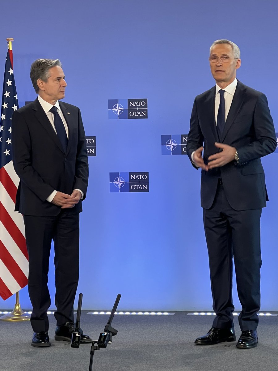 NATO SecGen ⁦@jensstoltenberg⁩ welcomed Secretary of State ⁦@SecBlinken⁩ on what he described as a historic day as the alliance prepares to welcome Finland as its 31st member state