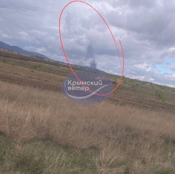 Explosions were reported near Krynychky village in occupied Crimea