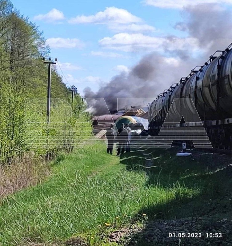 Freight train derailed in Briansk region of Russia after track was blown up