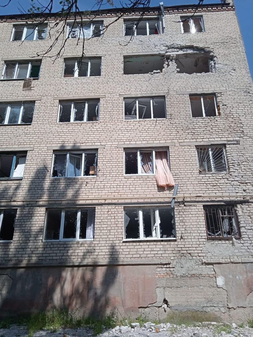 Dormitory of Kherson State University was damaged as result of shelling in Kherson overnight