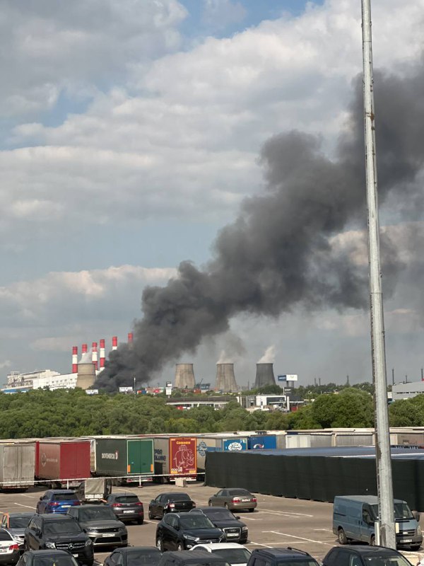 Fire near power station in Dzerzhinsky