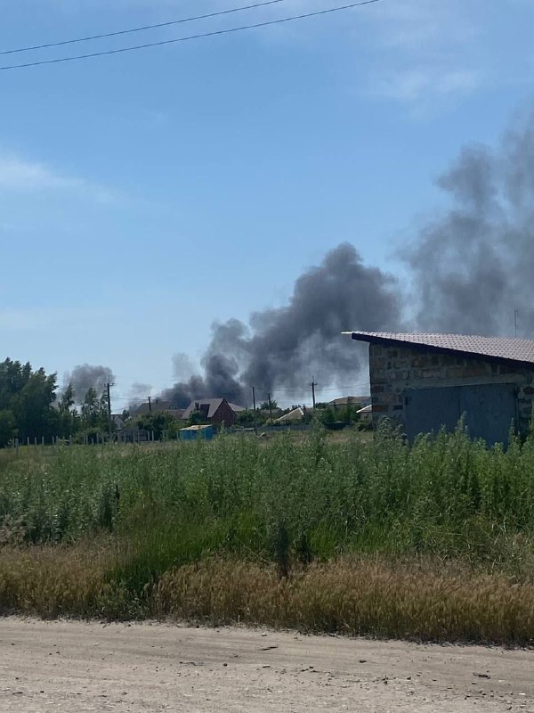 Fire after explosions in Henichesk