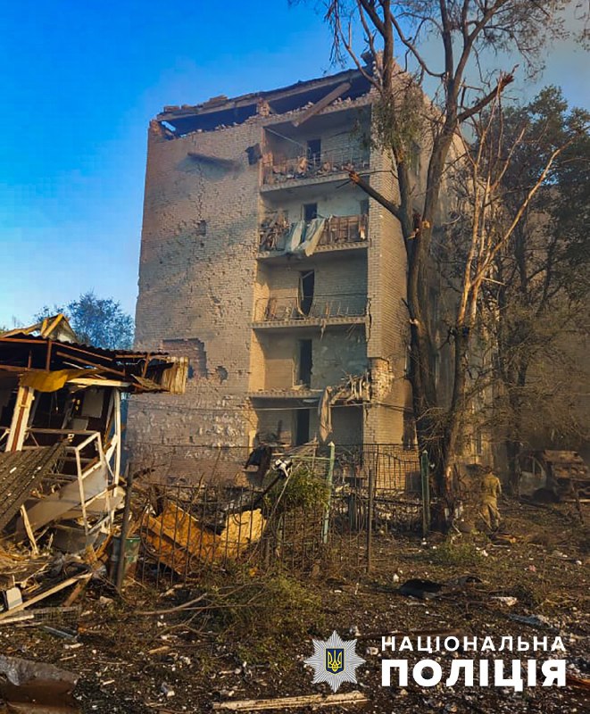 Russian aerial bombardment destroyed residential house in Orikhiv