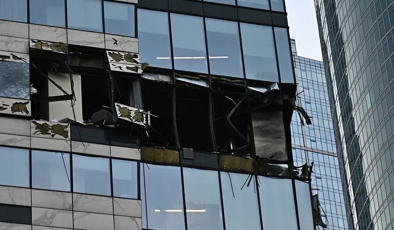 Damage in Moskva-city commercial district