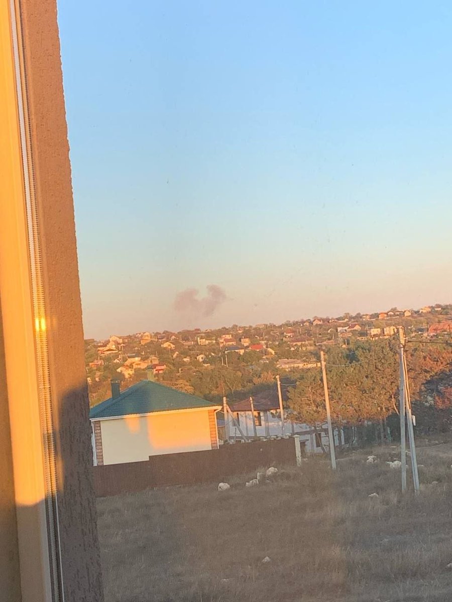 Smoke visible after explosions near Sevastopol