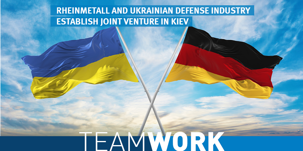 Rheinmetall: أنشأت Rheinmetall وشركة صناعة الدفاع الأوكرانية المملوكة للدولة في أوكرانيا (ukroboronprom) شركة مشتركة في كييف، حيث تمتلك Rheinmetall 51% و UDI 49%.