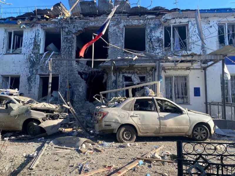 Ein ukrainischer Raketenangriff traf die Polizeistation der Besatzungsbehörden im Dorf Jubileyne in der Region Cherson