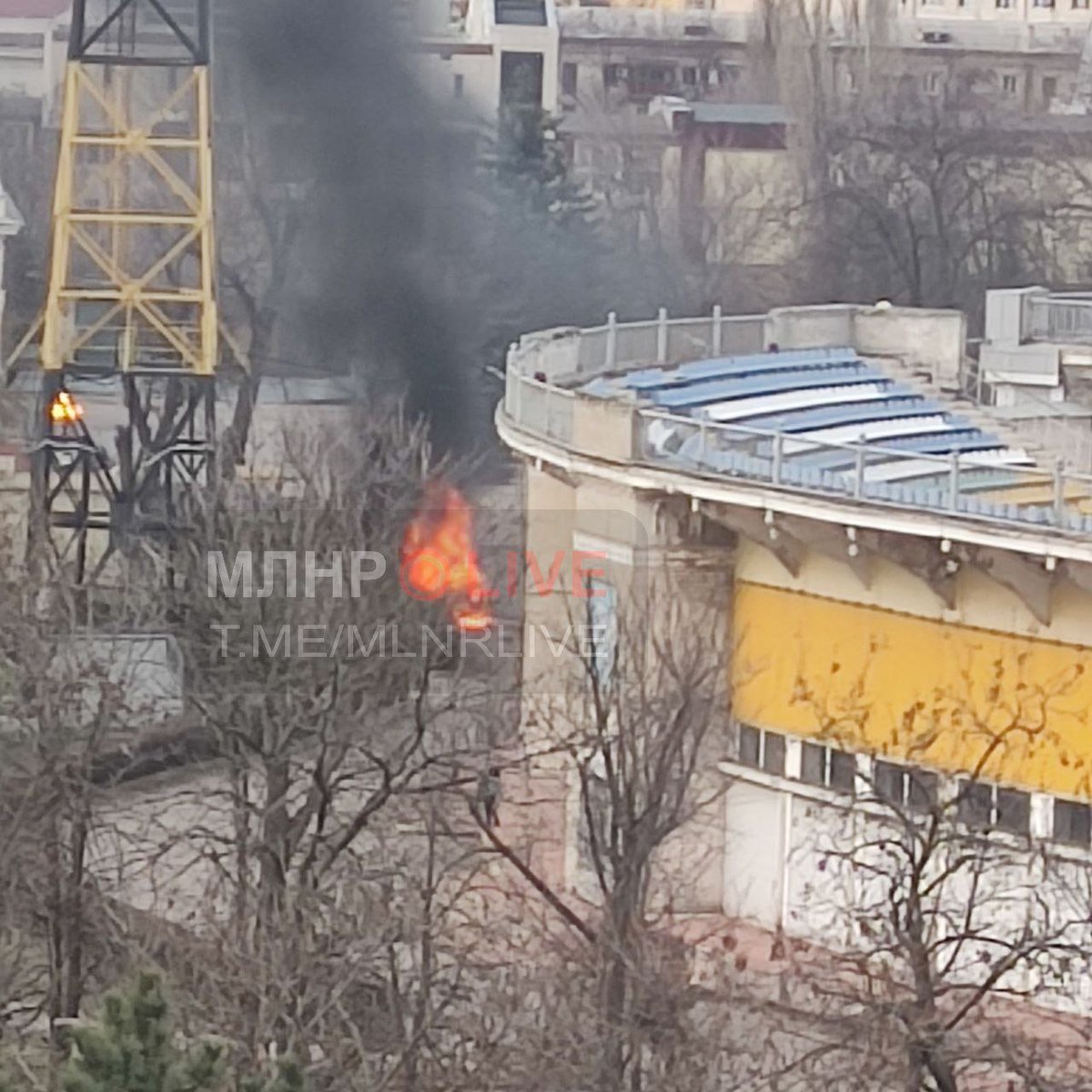 A vehicle was blown up in central Luhansk