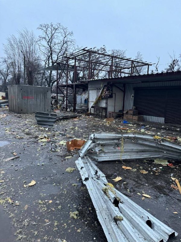 Разрушения в Курахово в результате обстрела