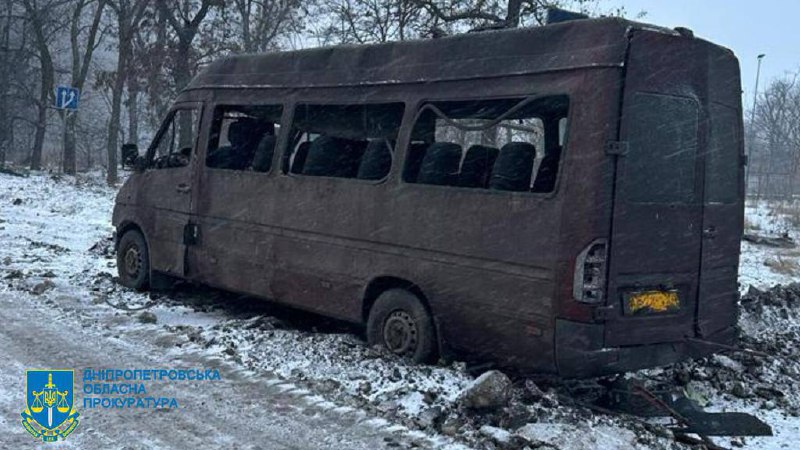 Citybus was impacted by shockwave in Novomoskovsk