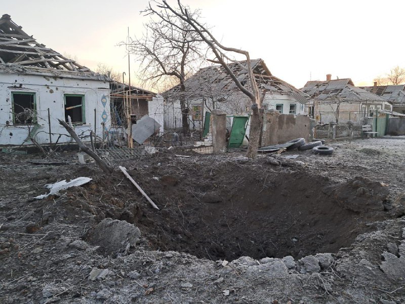 Damage in Beryslav as result of Russian attacks