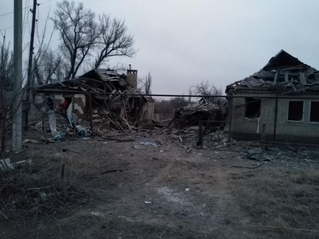 Siete casas dañadas por el bombardeo ruso en Myrnohrad durante la noche