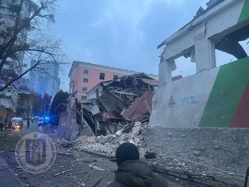 Destruction in Solomyansky district of Kyiv as result of Russian missile attack