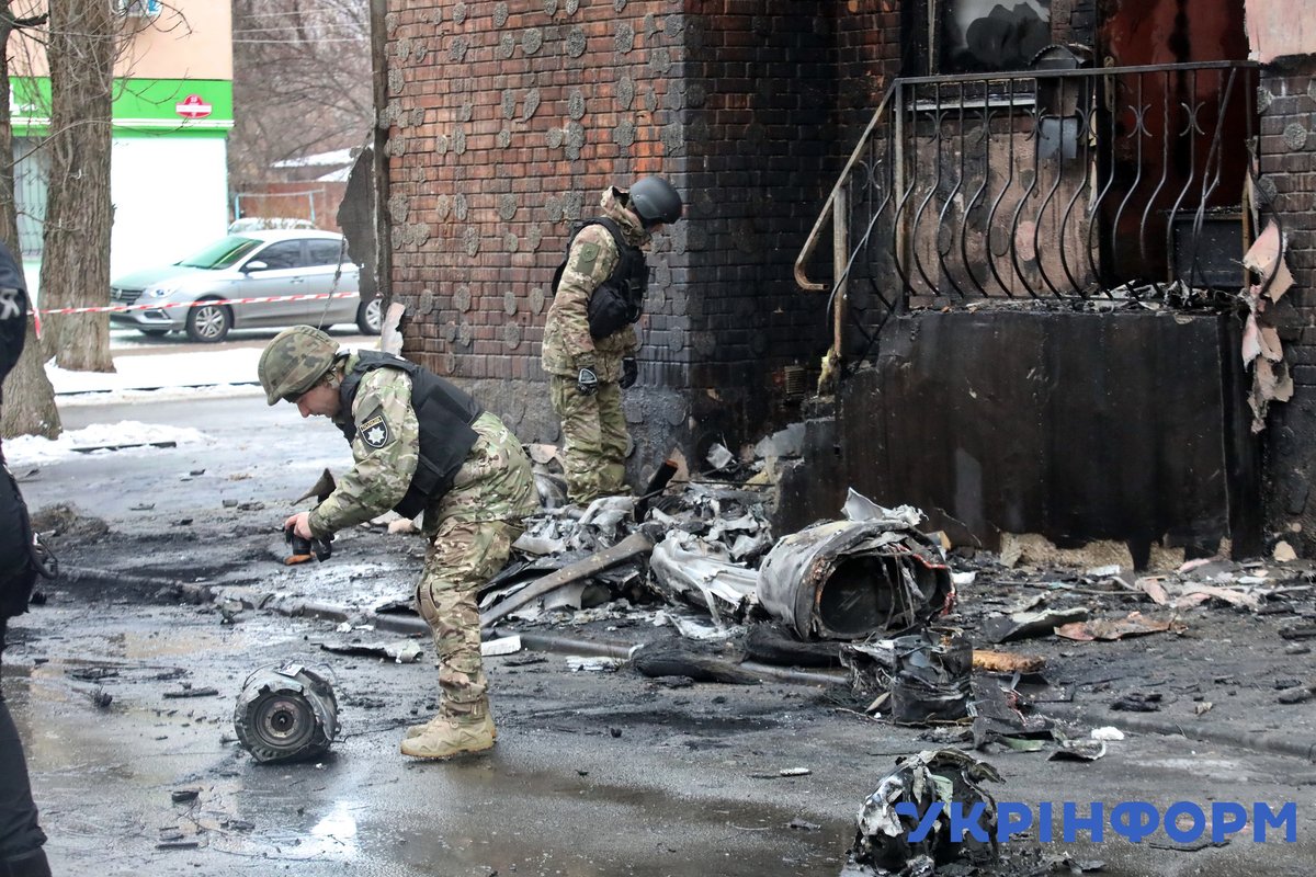 Dégâts à Vychneve, dans la région de Kyiv, suite à une attaque de missile russe