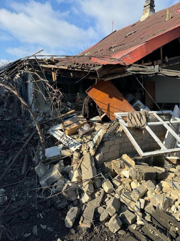 Destruction in Kurakhove as result of shelling
