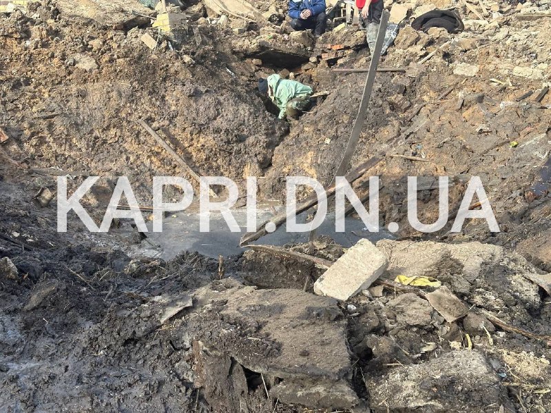 Destruction in Udachne town of Pokrovsk district as result of Russian missile strikes