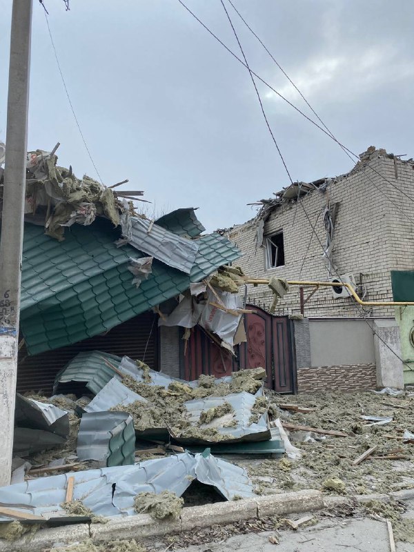 Destruction in Beryslav of Kherson region