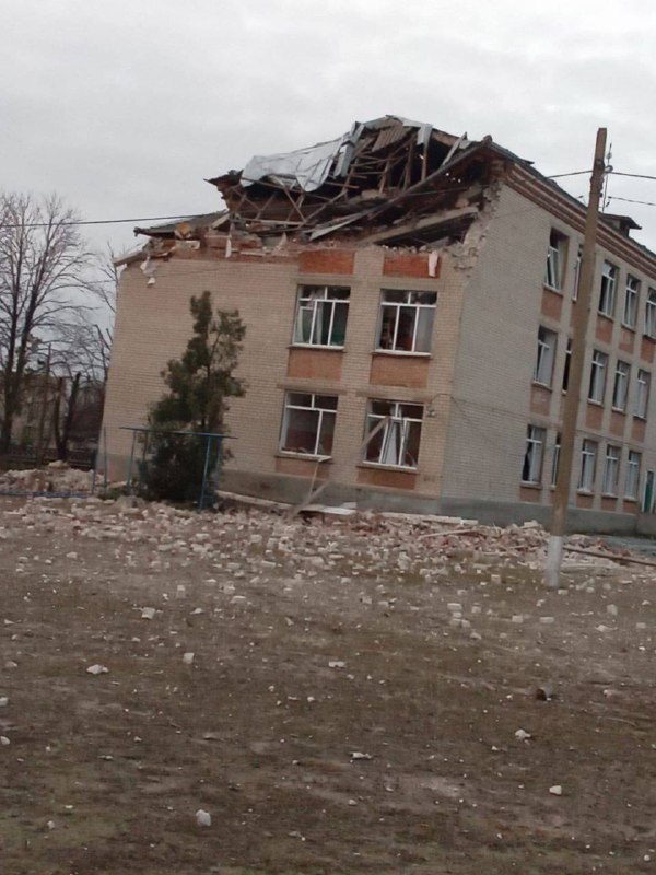 Destruction in Kackhkarivka of Kherson region as result of Russian bombardment