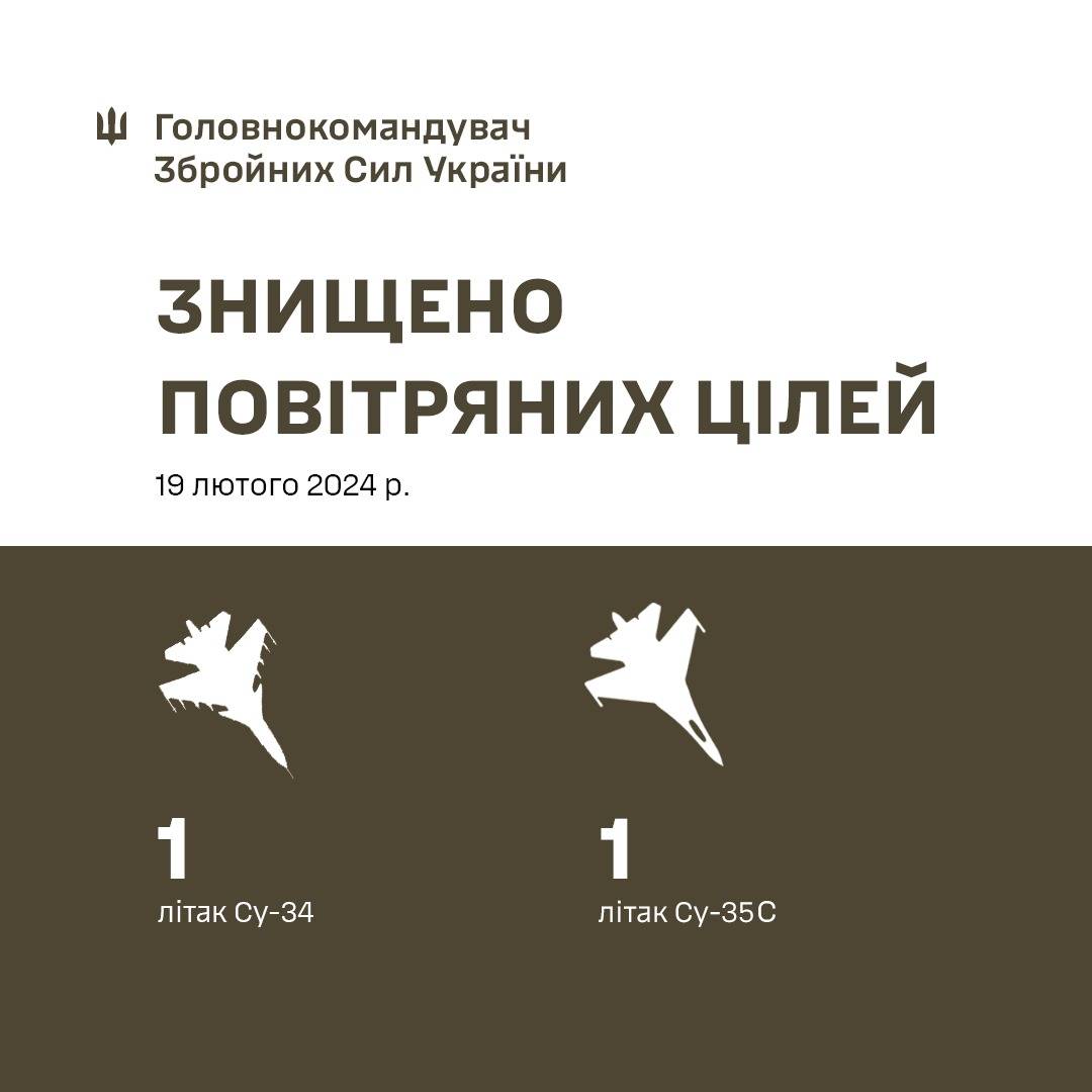 ВВС Украины сбили два российских боевых самолета Су-34 и Су-35С.