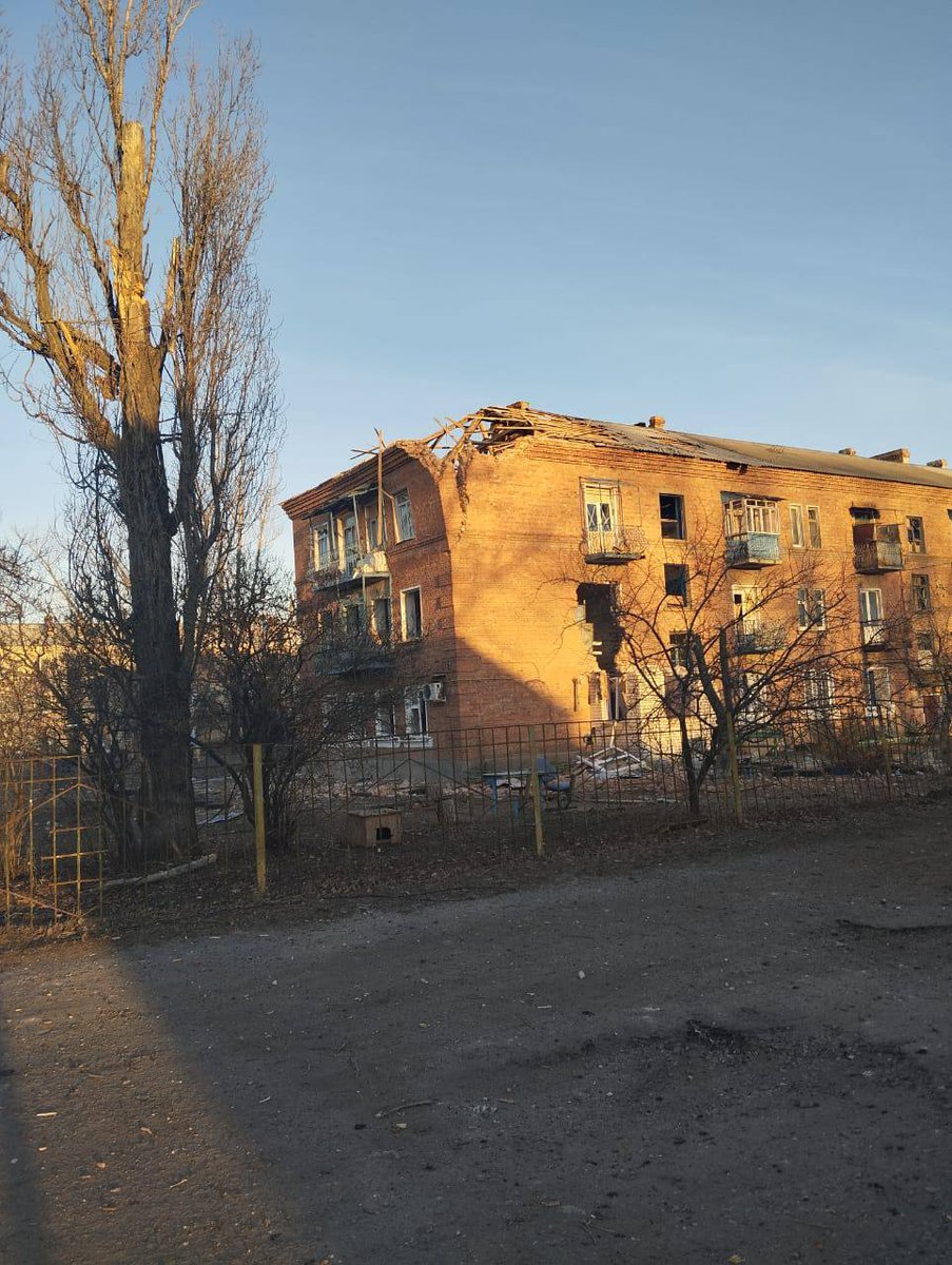 Apartments block was damaged as result of Shahed drones attack in Derhachi of Kharkiv region